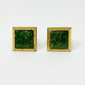 Jade Green Stone Vintage Quality DANTE Cuff Links beautiful